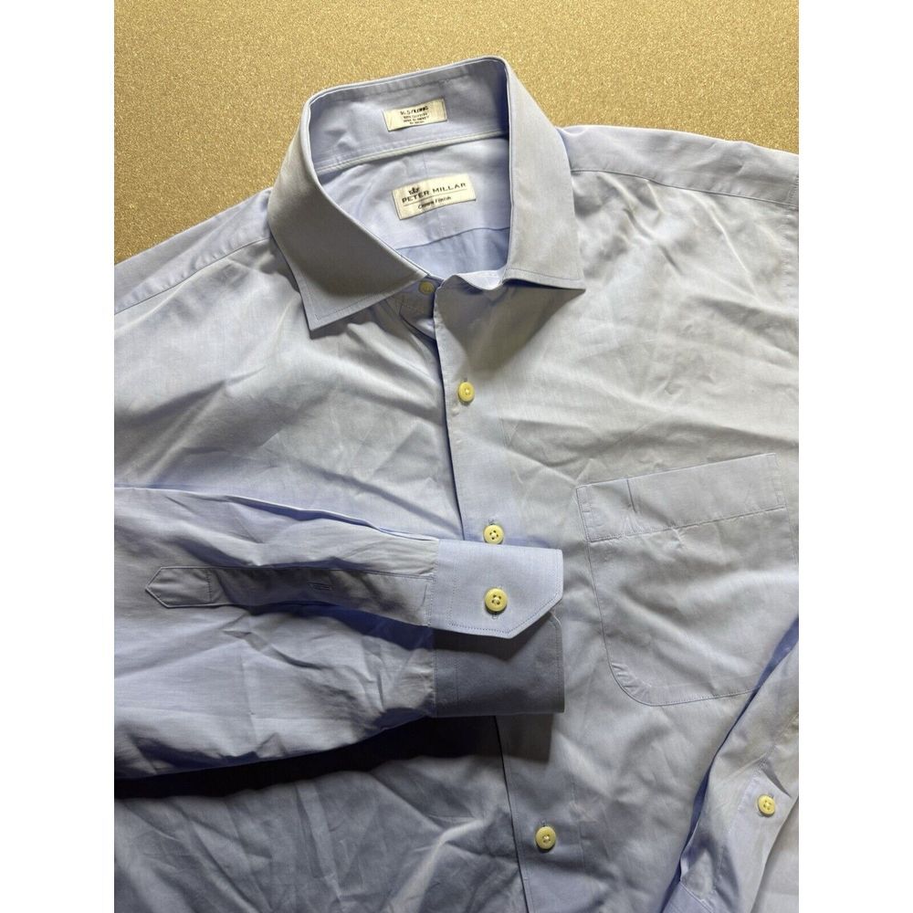 Peter Millar Crown Finish Button Down Mens 16.5/long plaid Plaid